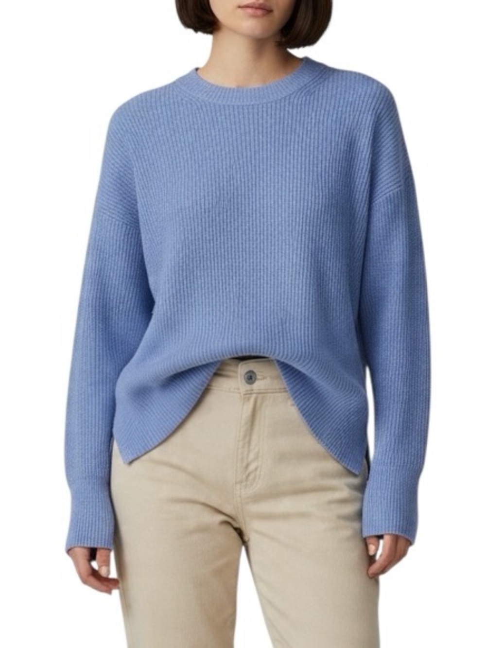 Banana Republic linen blend crew neck blue knit sweater Sz S excellent condition